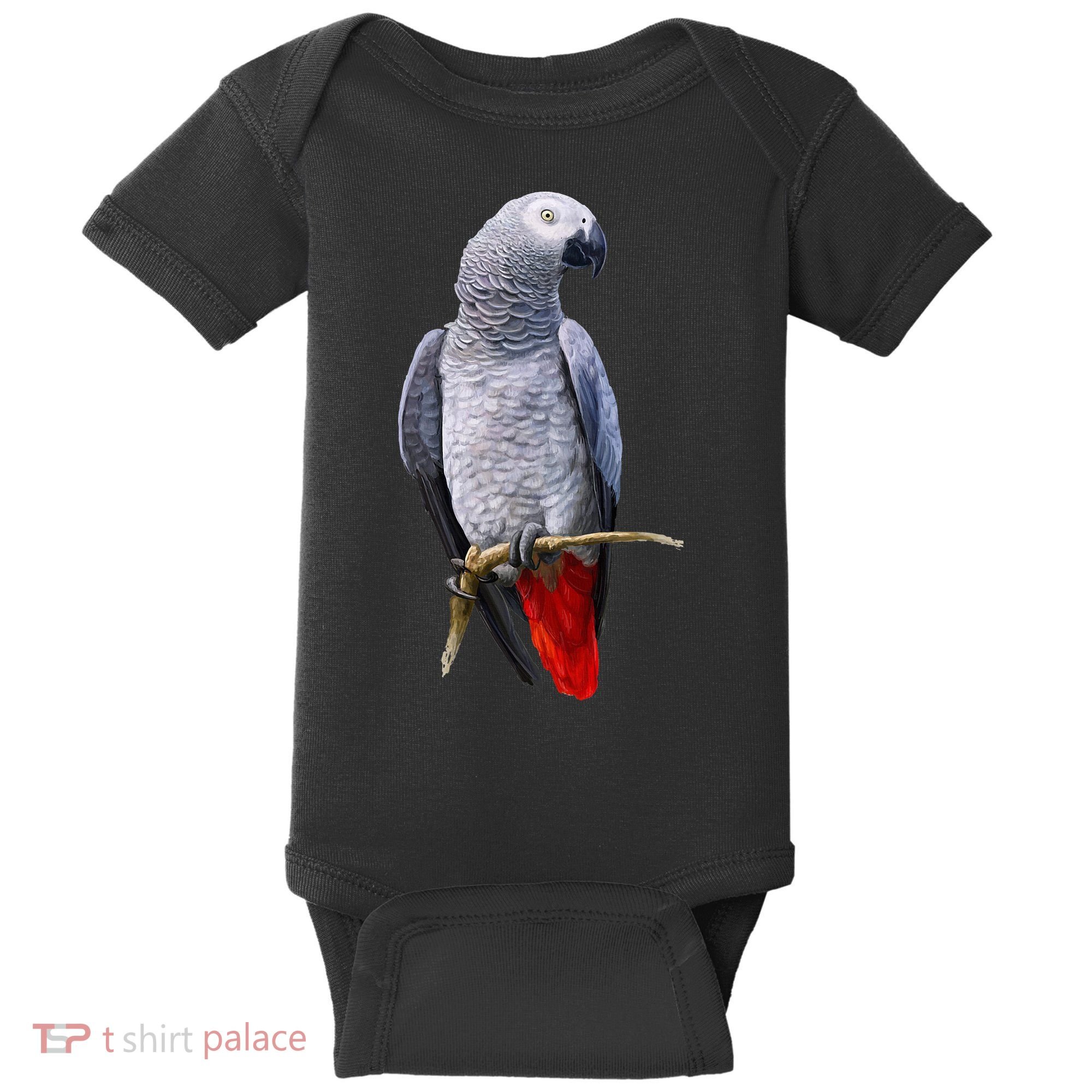 Beautiful African Grey Parrot Baby Bodysuit