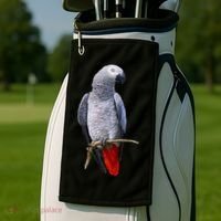 Beautiful African Grey Parrot Golf Towel thumb 2