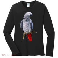 Beautiful African Grey Parrot Women's Long Sleeve Shirt thumb 0
