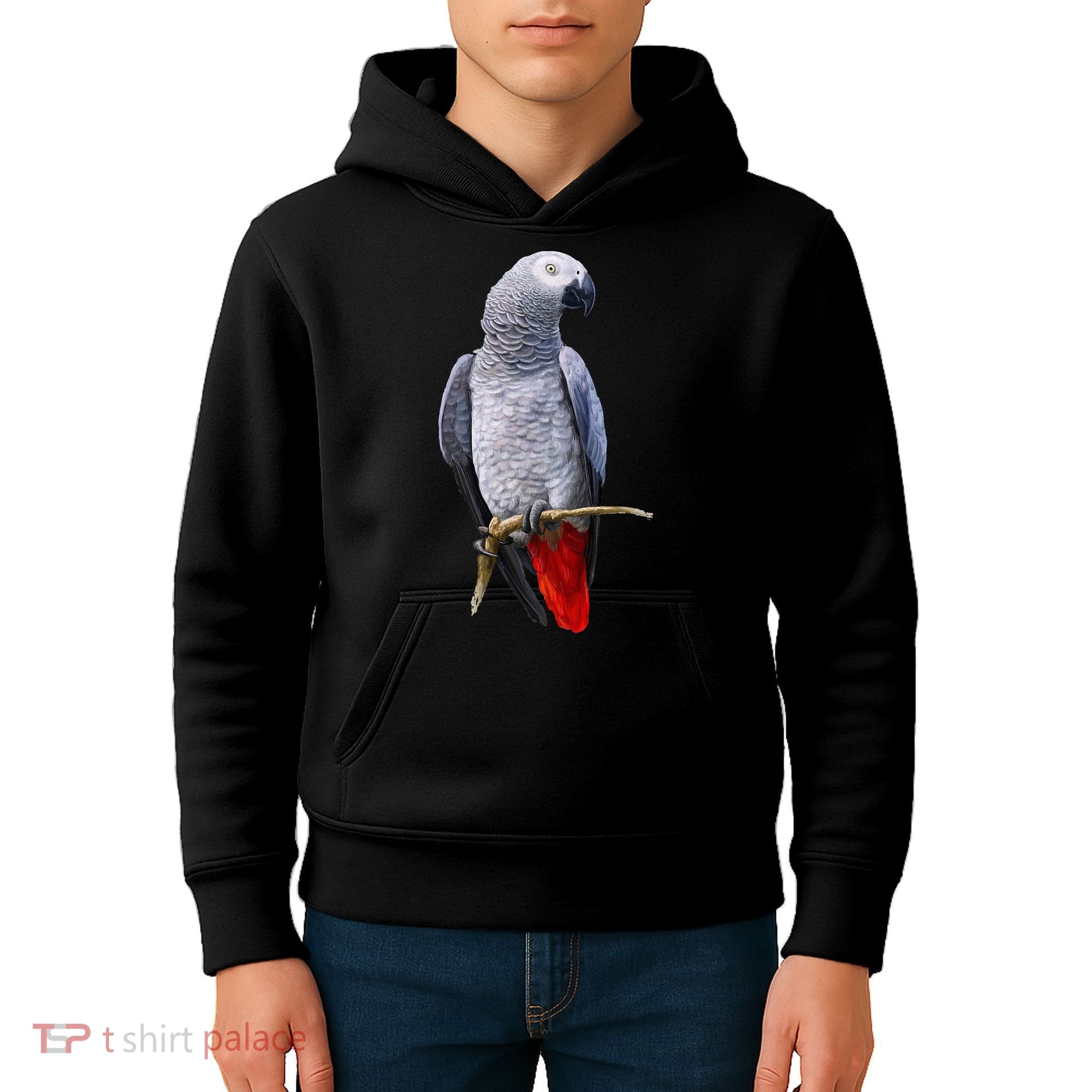 Beautiful African Grey Parrot Kids Hoodie