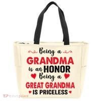 Being A Grandma Is An Honor Being Great Grandma Is Priceless Cool Gift Tote Bag thumb 0