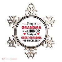 Being A Grandma Is An Honor Being Great Grandma Is Priceless Cool Gift Ornament thumb 0