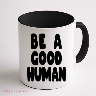 Be A Good Human Faith Coffee Mug back