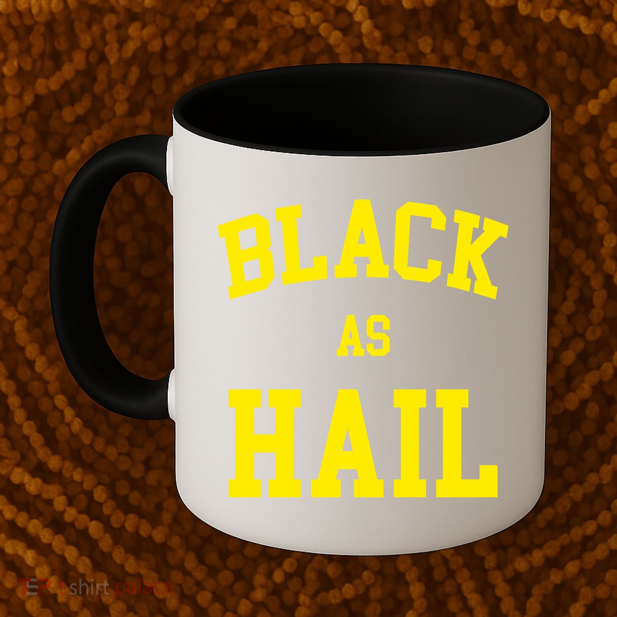 Black As Hail Yellow College Logo Coffee Mug
