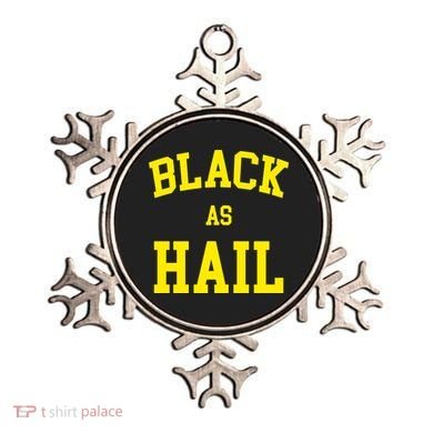 Black As Hail Yellow College Logo Ornament