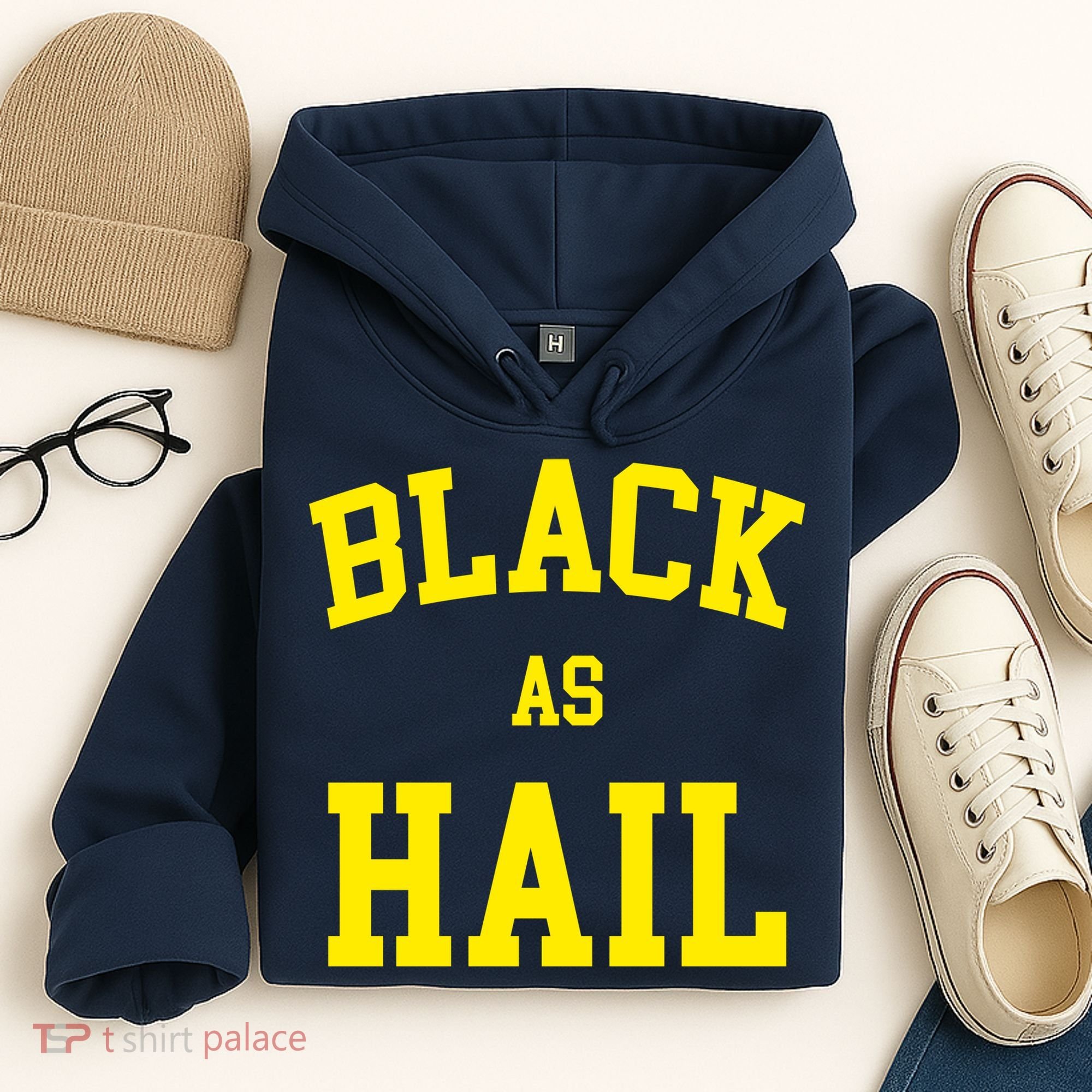 Black As Hail Yellow College Logo Hoodie