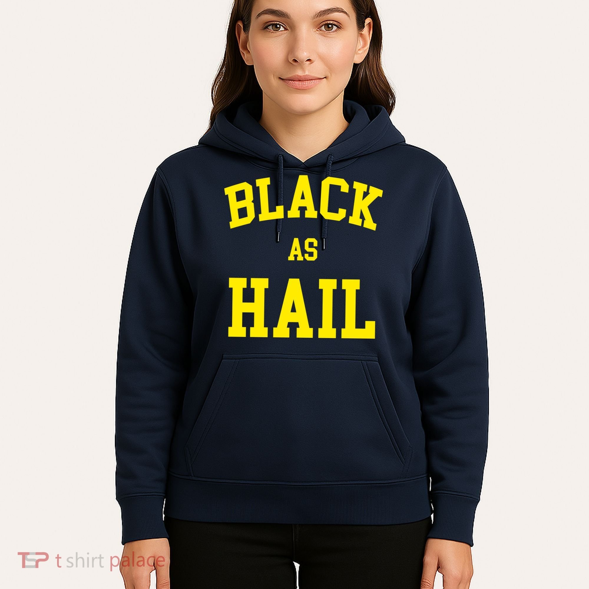 Black As Hail Yellow College Logo Hoodie