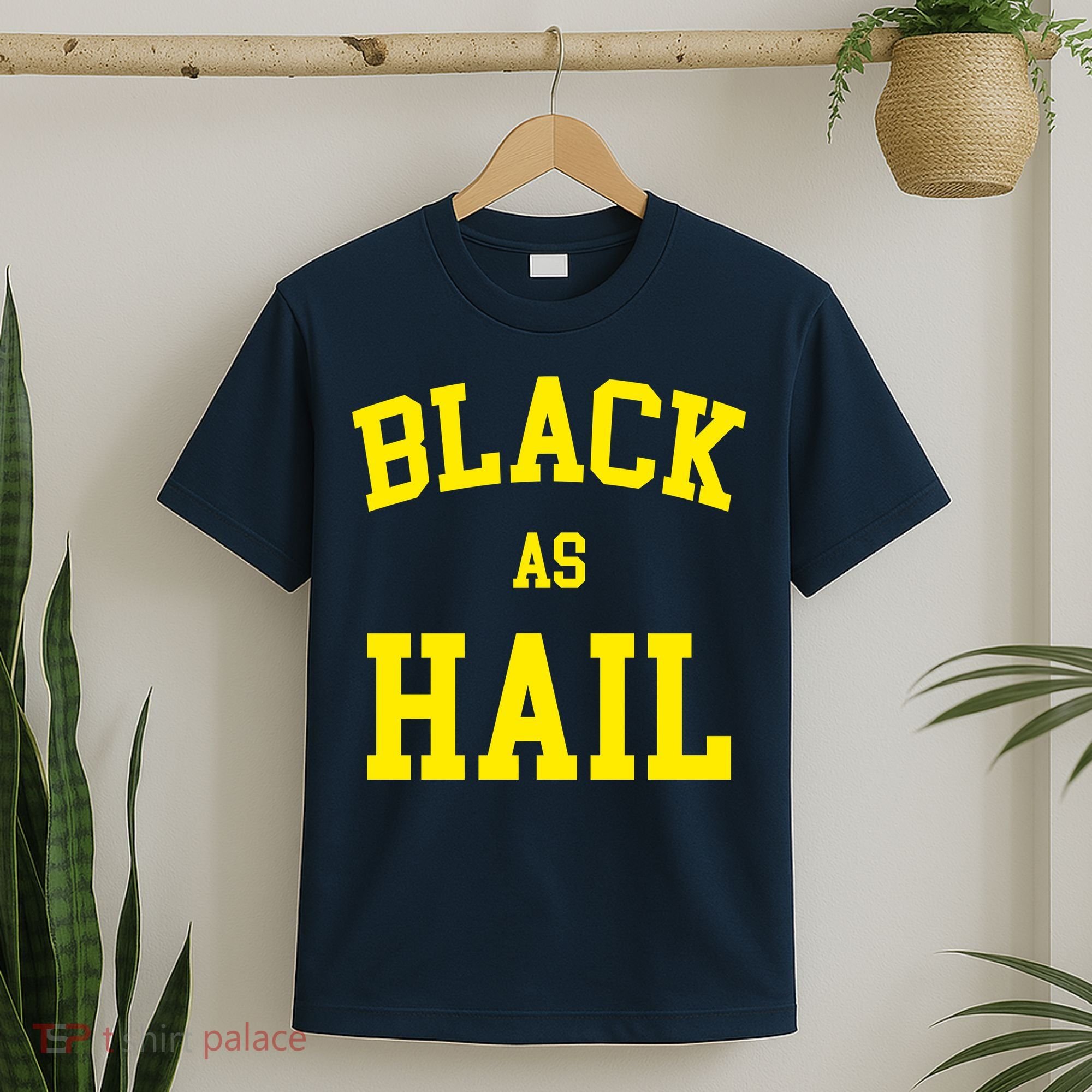 Black As Hail Yellow College Logo T-Shirt