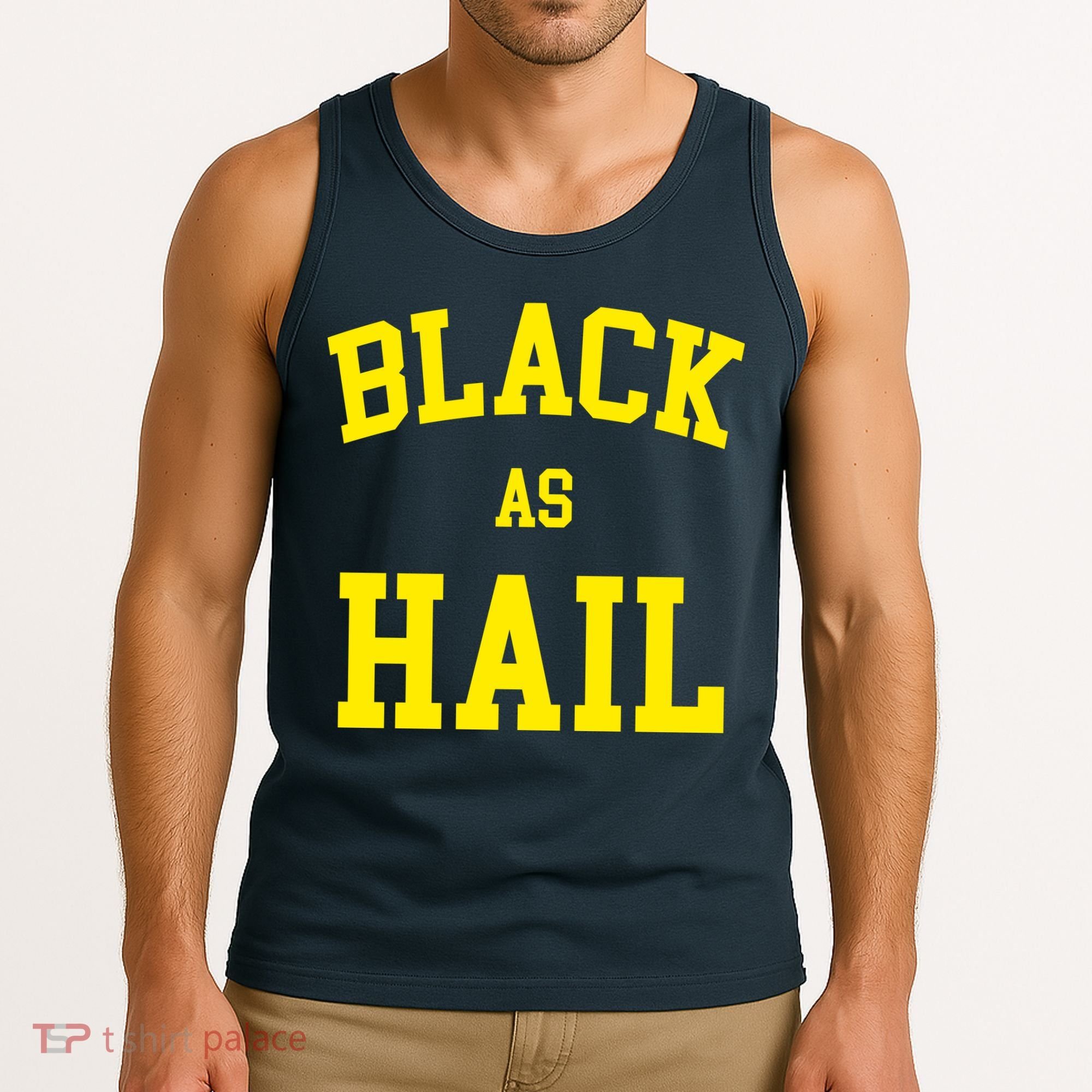 Black As Hail Yellow College Logo Tank Top