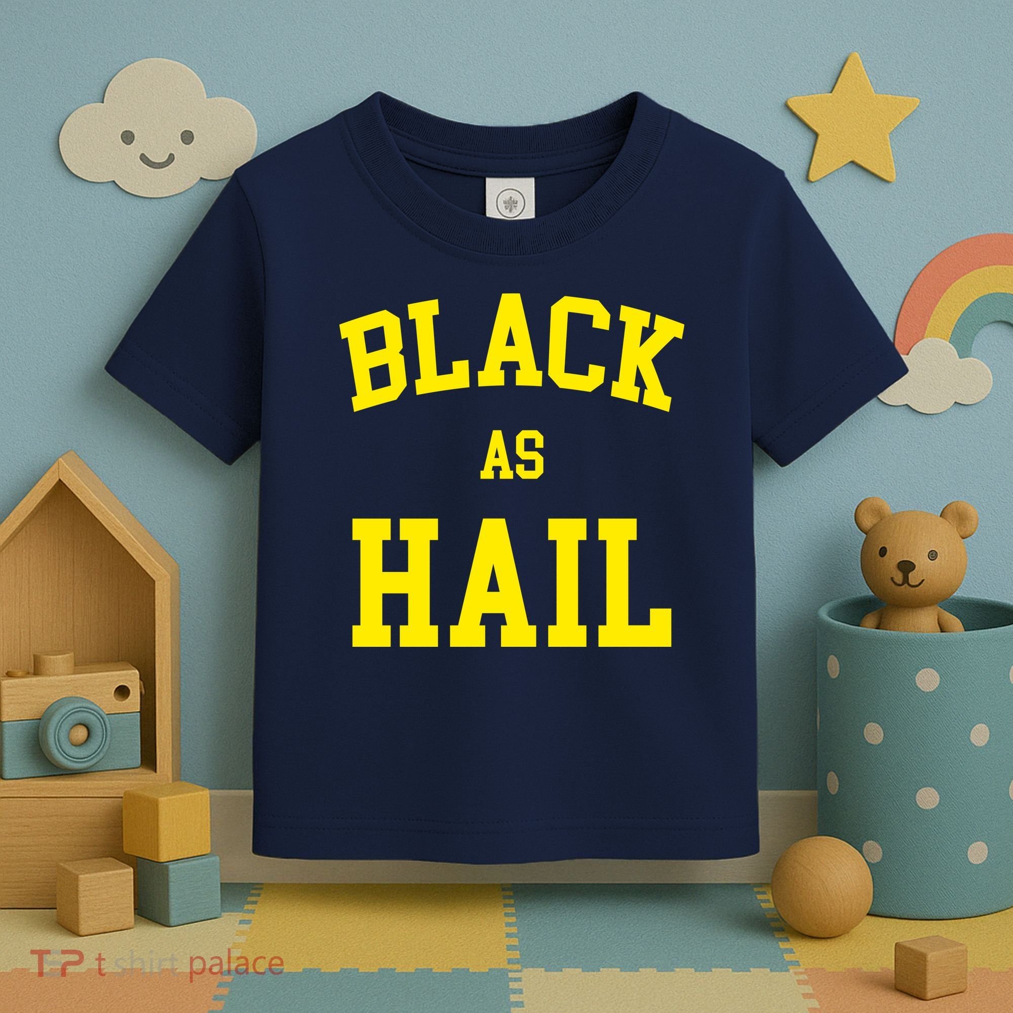 Black As Hail Yellow College Logo Toddler T-Shirt