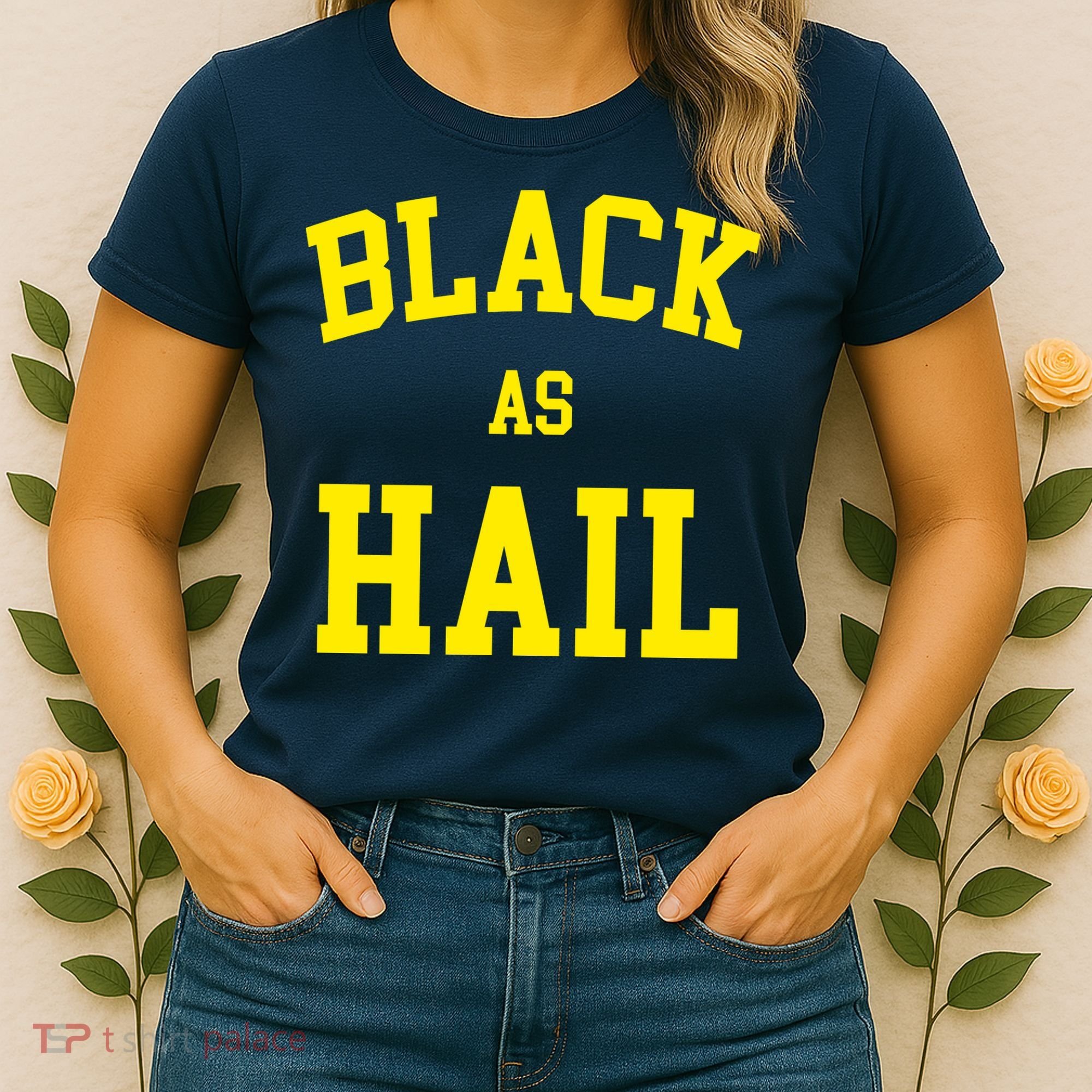 Black As Hail Yellow College Logo Women's T-Shirt
