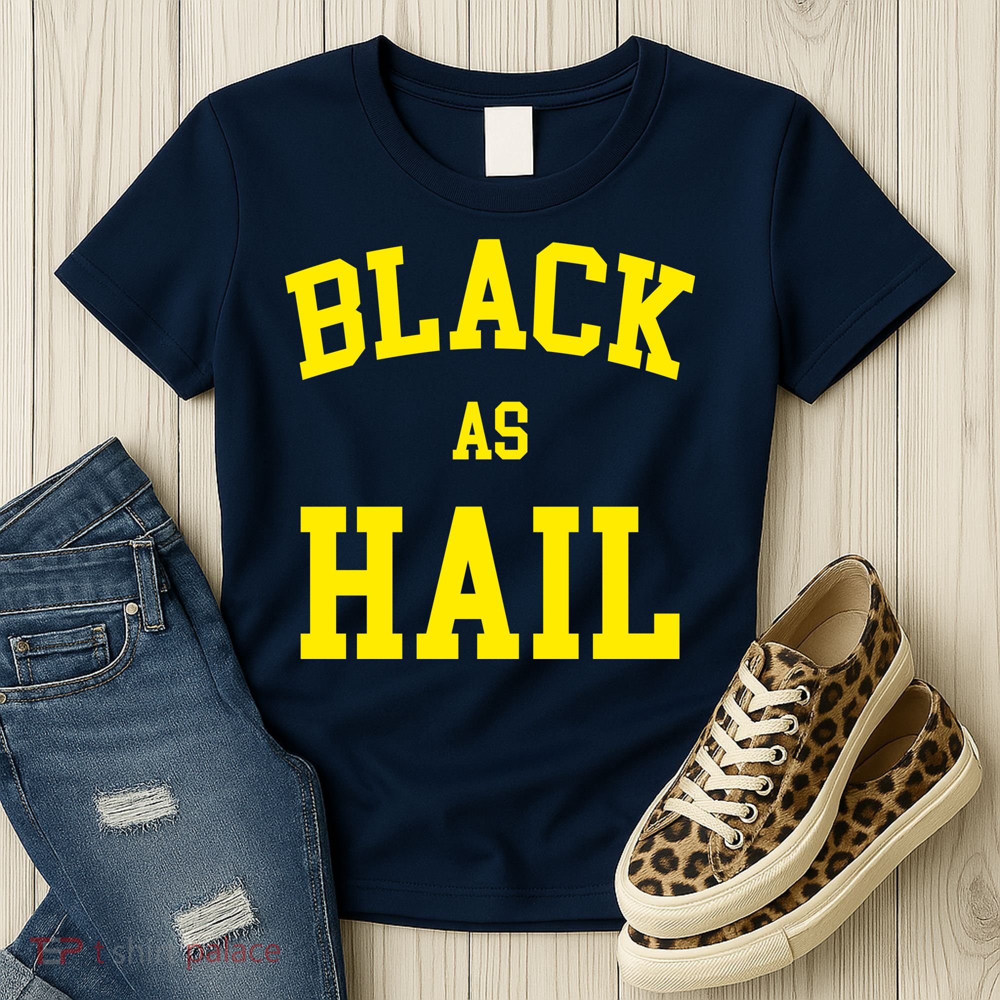 Black As Hail Yellow College Logo Women's T-Shirt