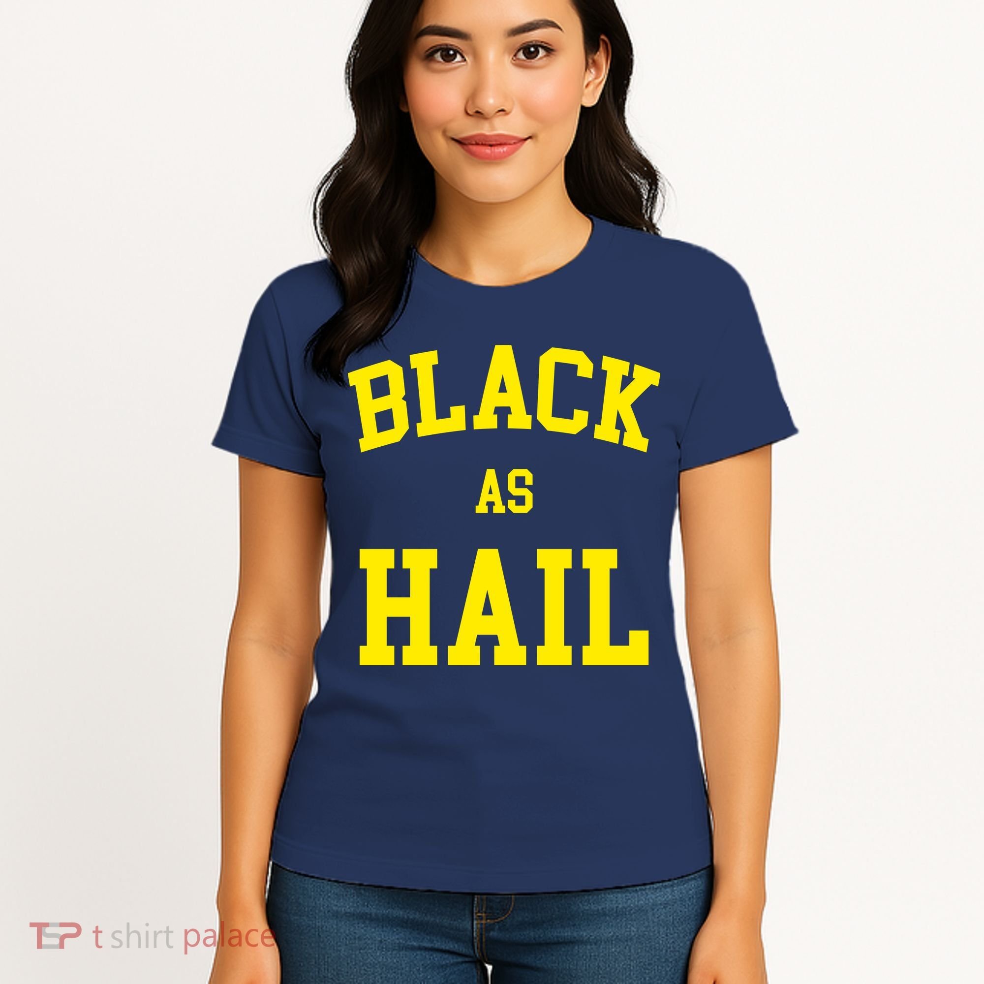 Black As Hail Yellow College Logo Women's T-Shirt
