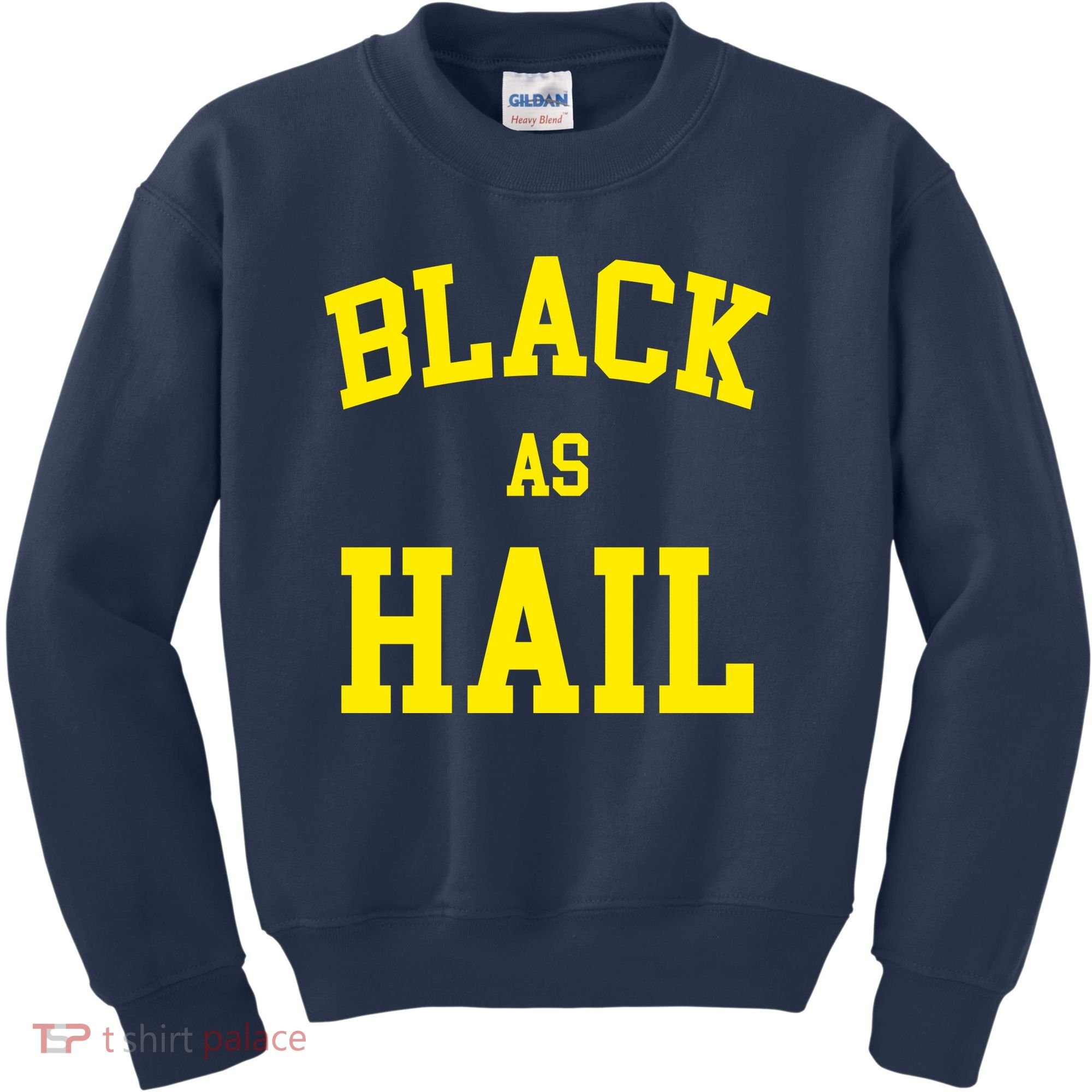 Black As Hail Yellow College Logo Kids Sweatshirt