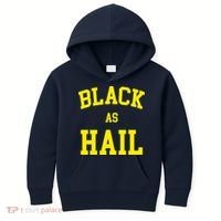 Black As Hail Yellow College Logo Kids Hoodie thumb 0