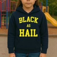 Black As Hail Yellow College Logo Kids Hoodie thumb 3