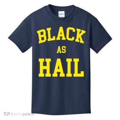 Black As Hail Yellow College Logo Kids T-Shirt
