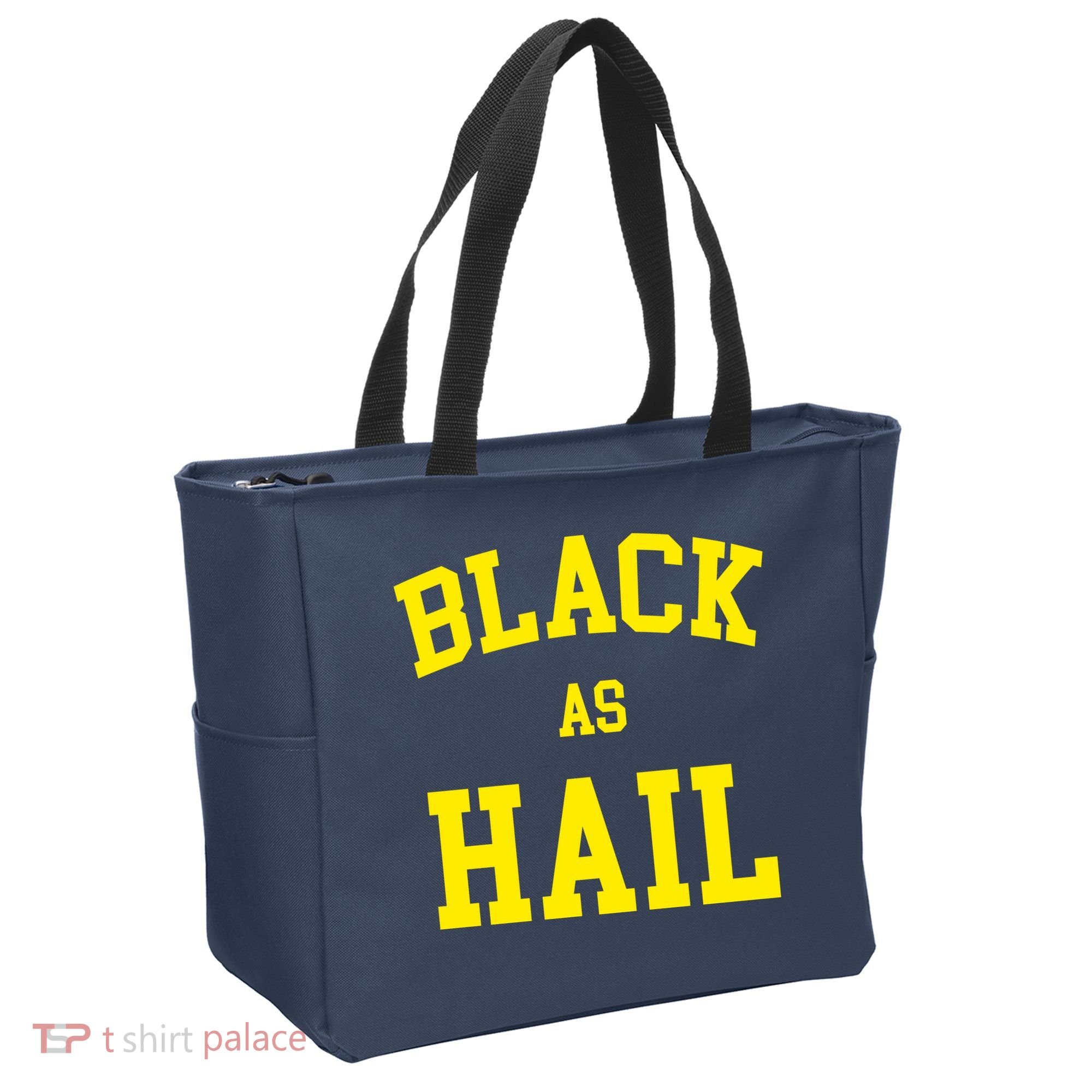 Black As Hail Yellow College Logo Tote Bag