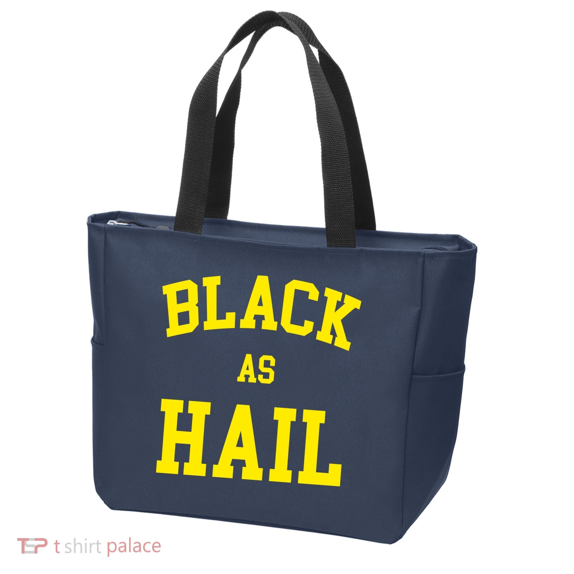 Black As Hail Yellow College Logo Tote Bag