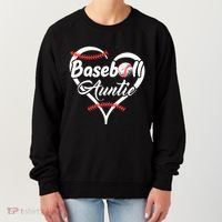 Baseball Aunt Heart Proud Baseball Auntie Women's Sweatshirt thumb 0
