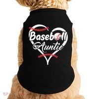 Baseball Aunt Heart Proud Baseball Auntie Doggie Tank thumb 0