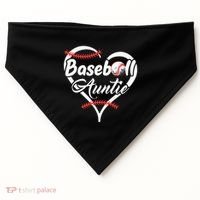 Baseball Aunt Heart Proud Baseball Auntie USA-Made Doggie Bandana thumb 0