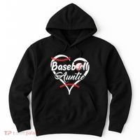 Baseball Aunt Heart Proud Baseball Auntie Hoodie thumb 0