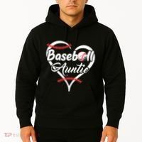 Baseball Aunt Heart Proud Baseball Auntie Hoodie thumb 2