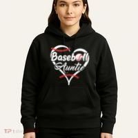 Baseball Aunt Heart Proud Baseball Auntie Hoodie thumb 5