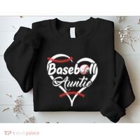 Baseball Aunt Heart Proud Baseball Auntie Sweatshirt thumb 2