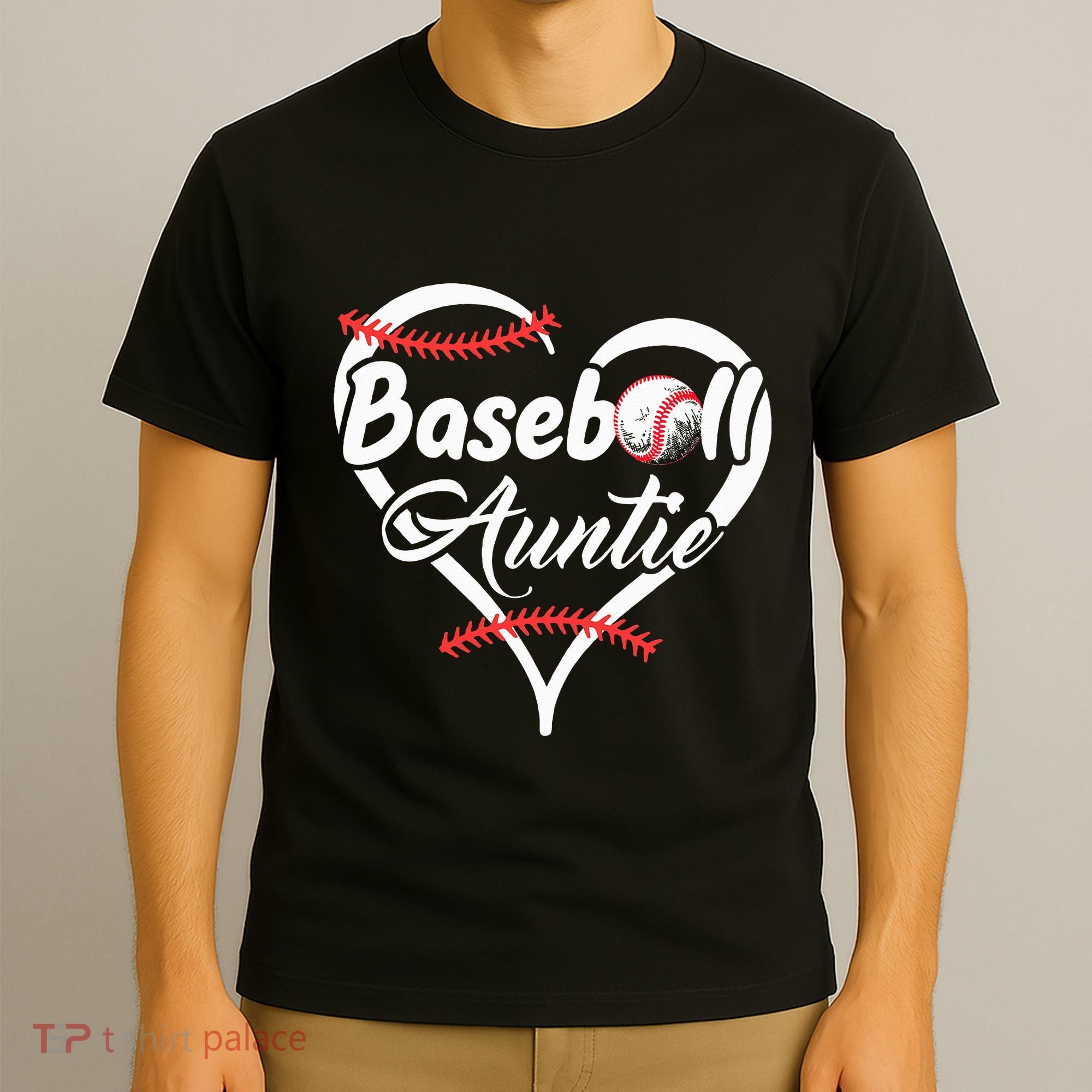 Baseball Aunt Heart Proud Baseball Auntie T-Shirt