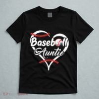 Baseball Aunt Heart Proud Baseball Auntie T-Shirt thumb 5