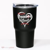 Baseball Aunt Heart Proud Baseball Auntie Tumbler thumb 0