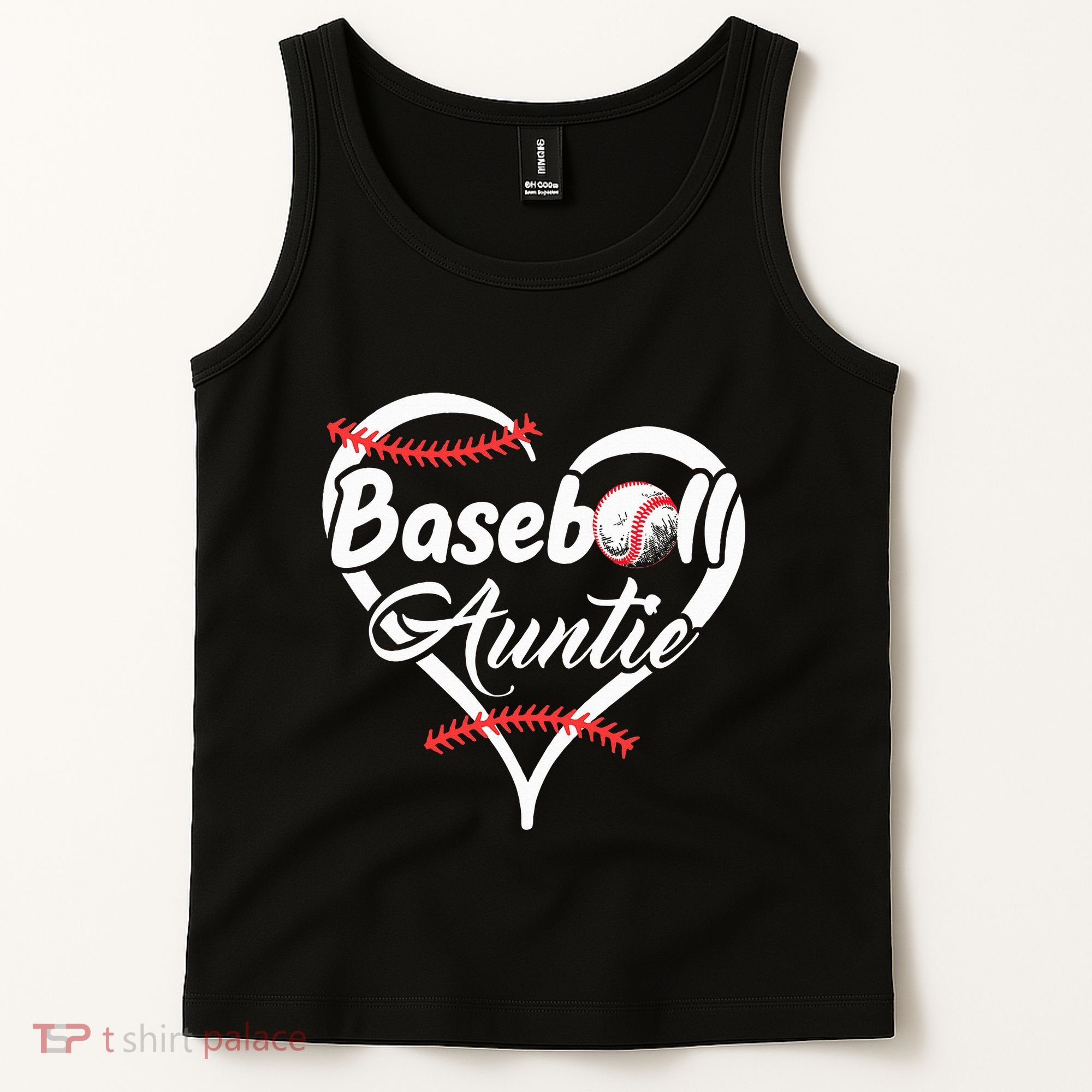 Baseball Aunt Heart Proud Baseball Auntie Tank Top