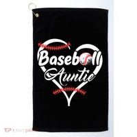 Baseball Aunt Heart Proud Baseball Auntie Golf Towel thumb 0