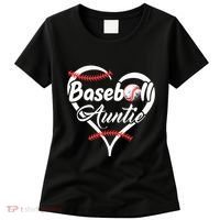 Baseball Aunt Heart Proud Baseball Auntie Women's T-Shirt thumb 0
