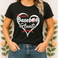 Baseball Aunt Heart Proud Baseball Auntie Women's T-Shirt thumb 2