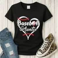 Baseball Aunt Heart Proud Baseball Auntie Women's T-Shirt thumb 3