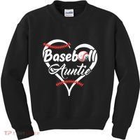 Baseball Aunt Heart Proud Baseball Auntie Kids Sweatshirt thumb 0