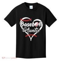 Baseball Aunt Heart Proud Baseball Auntie Kids T-Shirt thumb 0