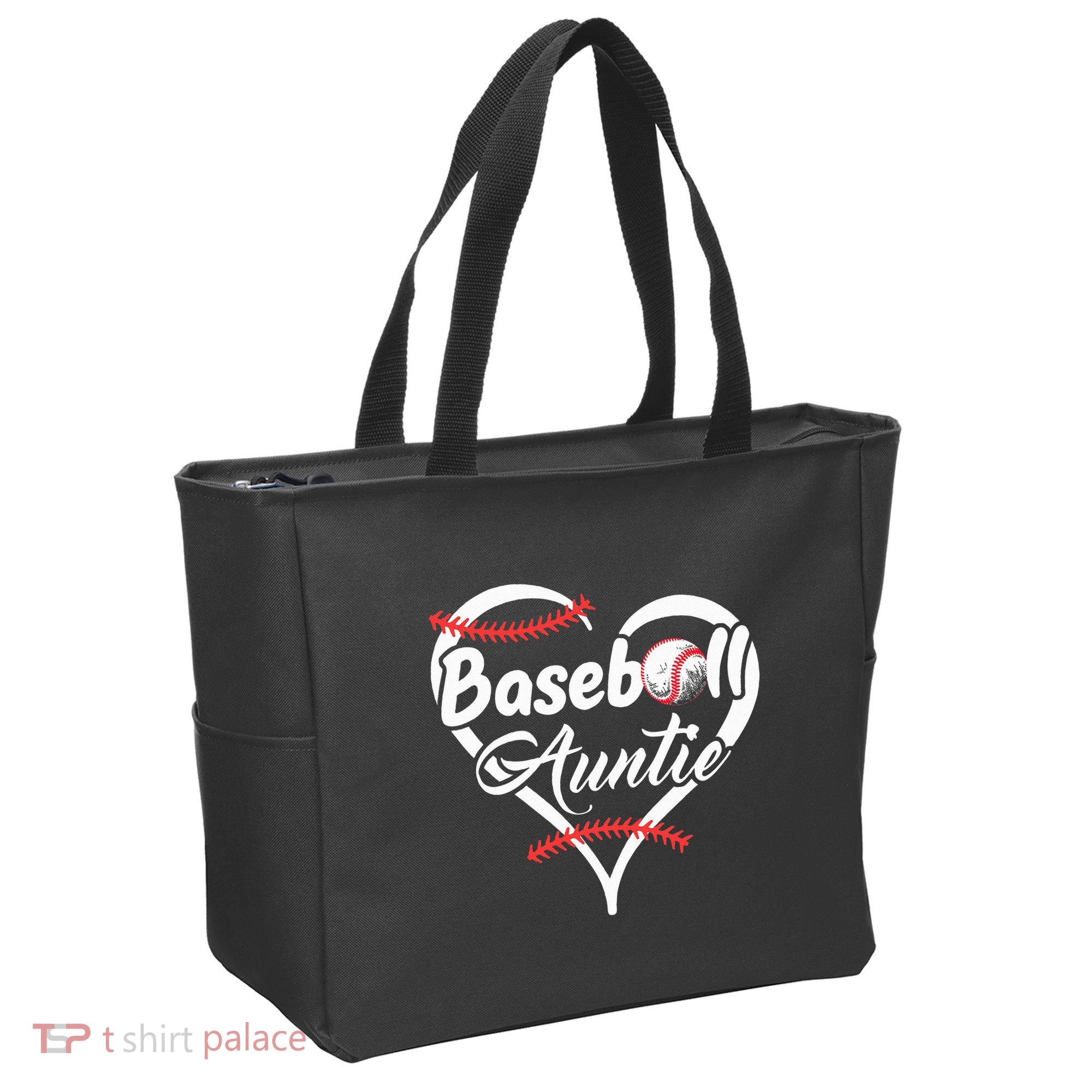 Baseball Aunt Heart Proud Baseball Auntie Tote Bag
