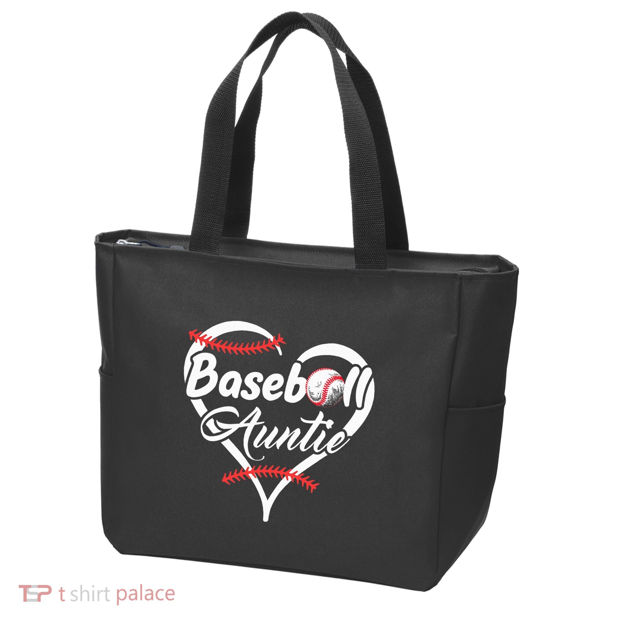 Baseball Aunt Heart Proud Baseball Auntie Tote Bag