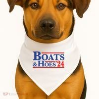 Boats And Hoes 2024 USA-Made Doggie Bandana thumb 1