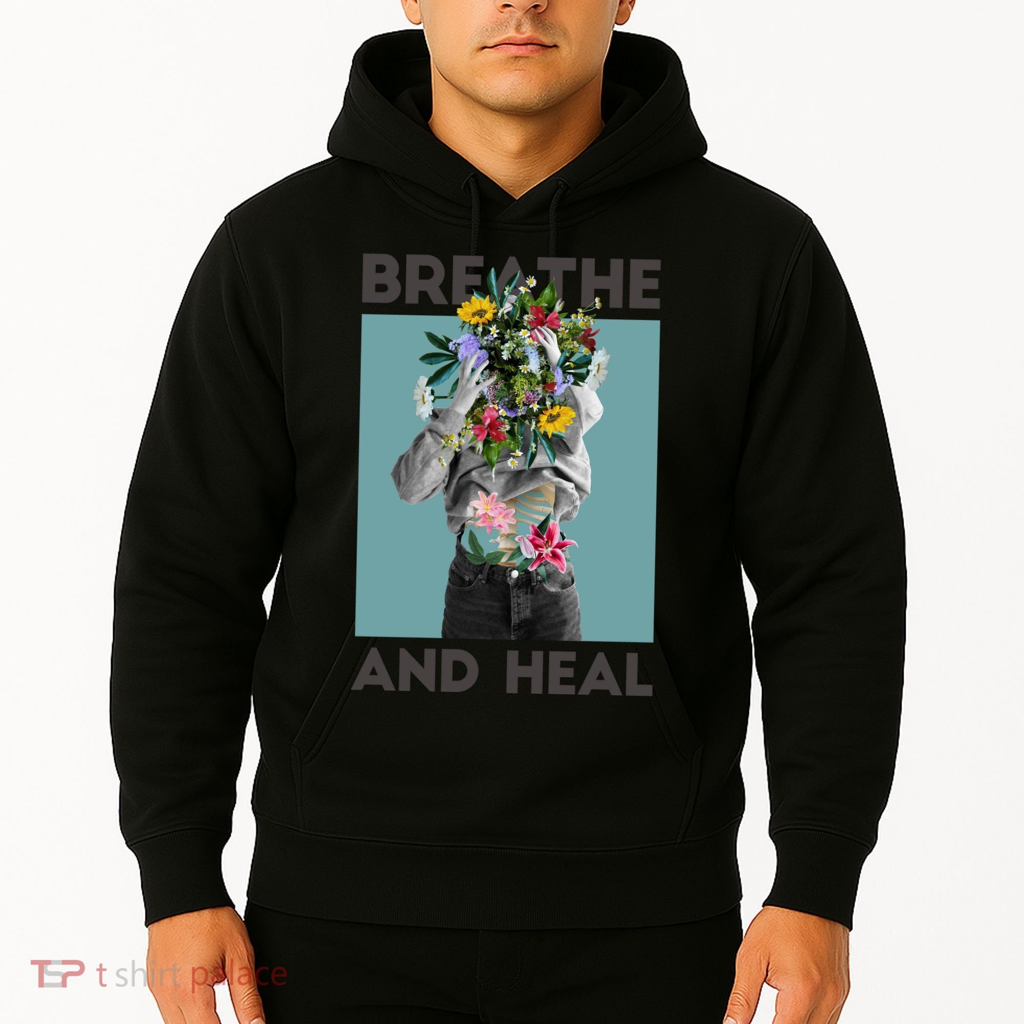 Breathe And Heal Floral Hoodie