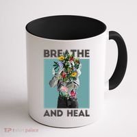 Breathe And Heal Floral Coffee Mug thumb 1