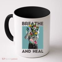 Breathe And Heal Floral Coffee Mug thumb 0