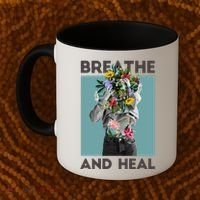 Breathe And Heal Floral Coffee Mug thumb 2