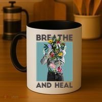 Breathe And Heal Floral Coffee Mug thumb 4