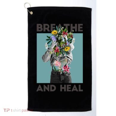 Breathe And Heal Floral Golf Towel