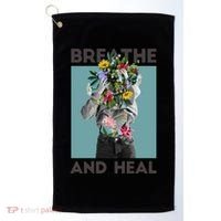 Breathe And Heal Floral Golf Towel thumb 0